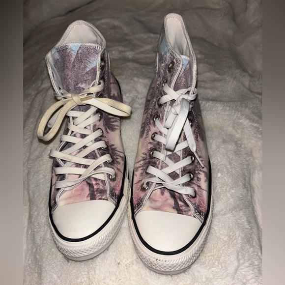 Converse Chuck Taylor All Star High Top Shoes Faded Sunset Palm Tree Print 12 - Picture 6 of 10